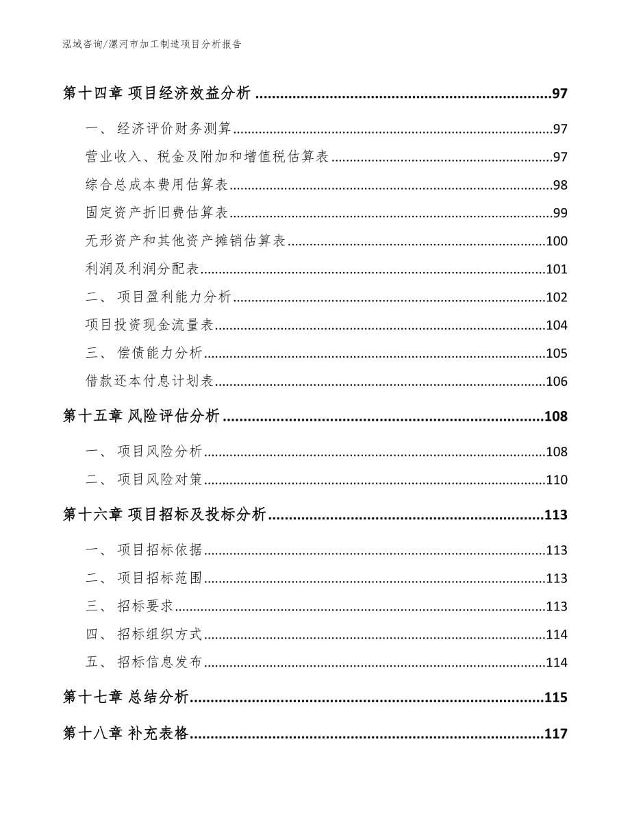漯河市加工制造项目分析报告模板参考_第5页
