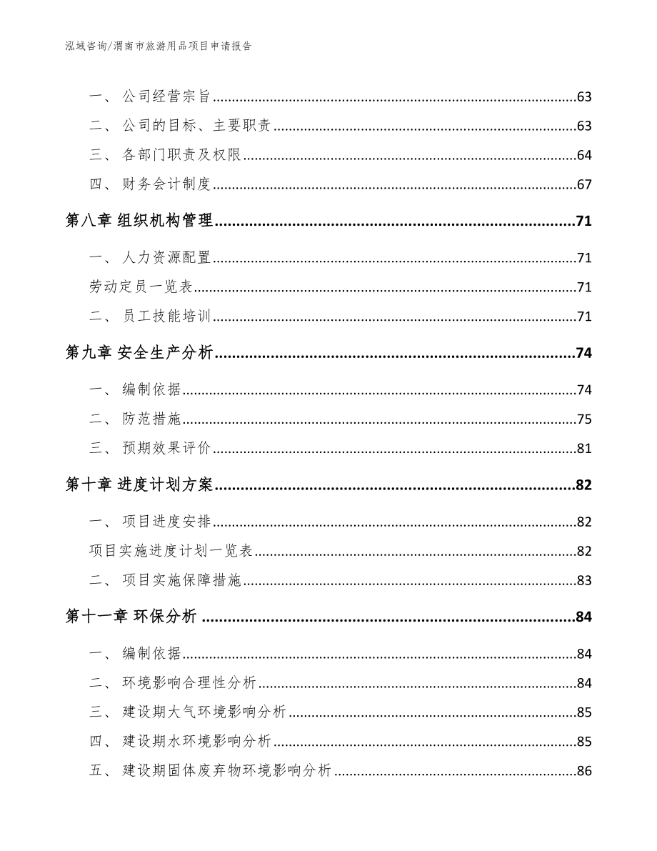 渭南市旅游用品项目申请报告【模板】_第4页