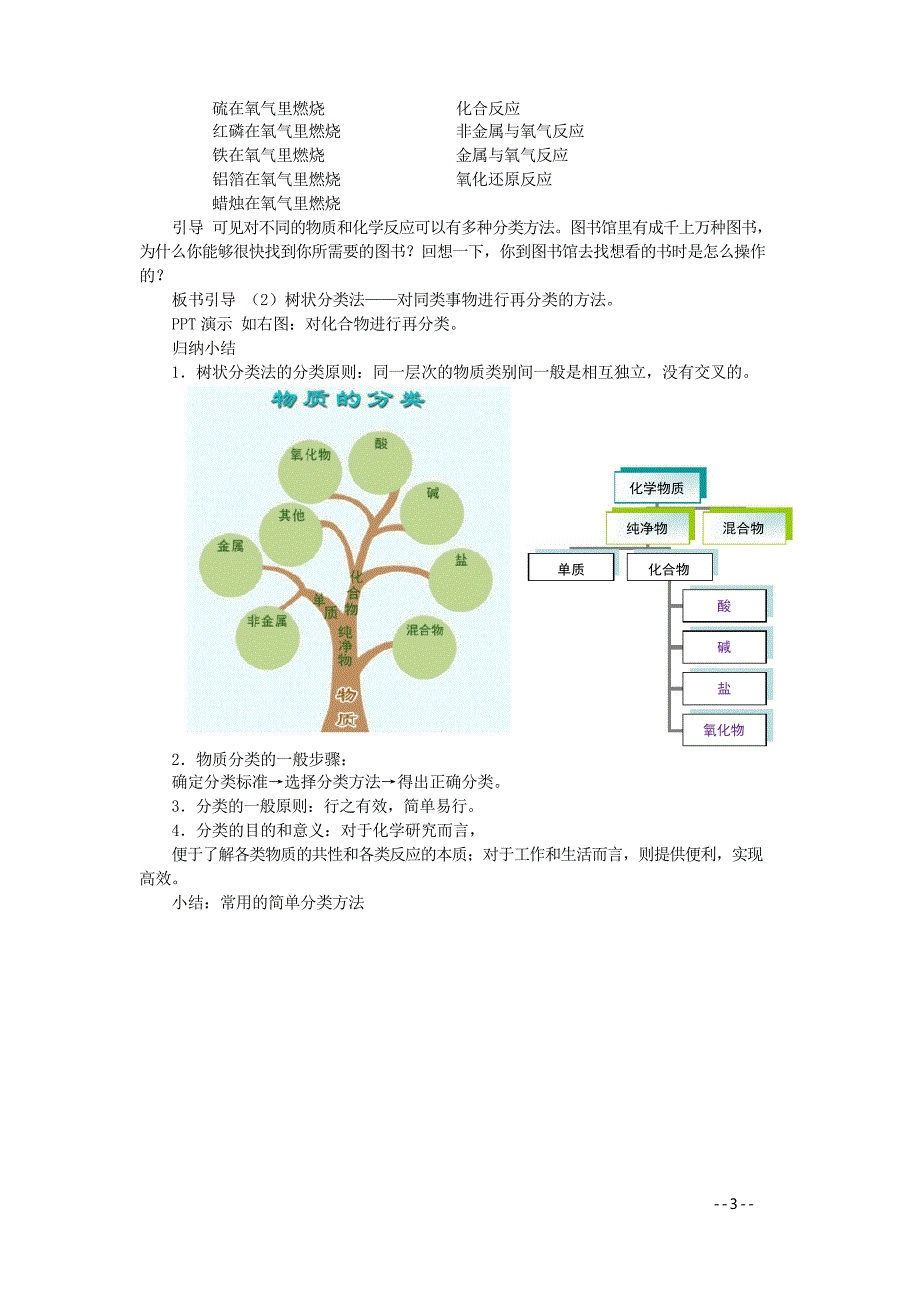 重庆市高一化学必修一第二章第一节《物质的分类》全套教案必修_第3页