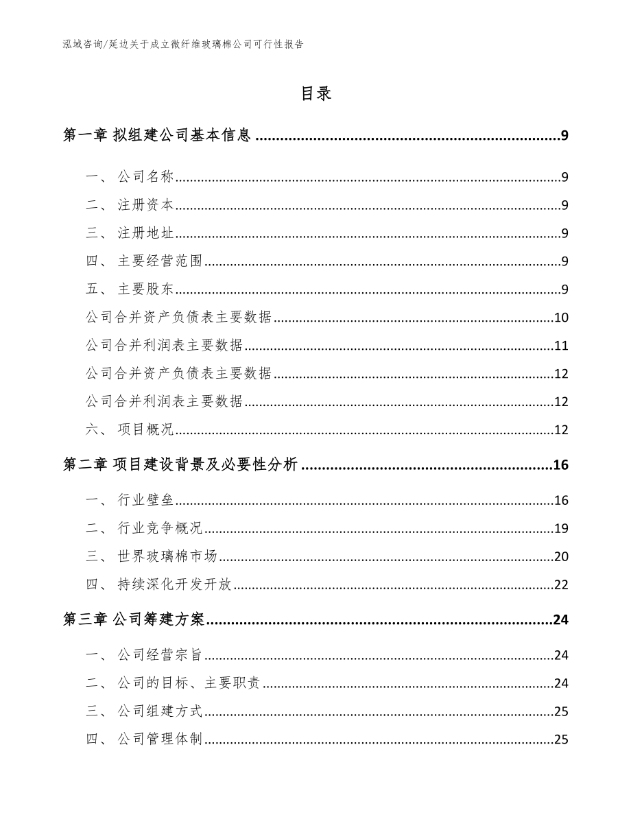 延边关于成立微纤维玻璃棉公司可行性报告_第2页