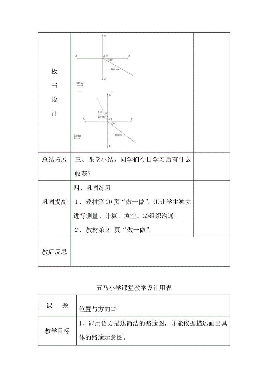 五马小学课堂教学设计用表_第4页