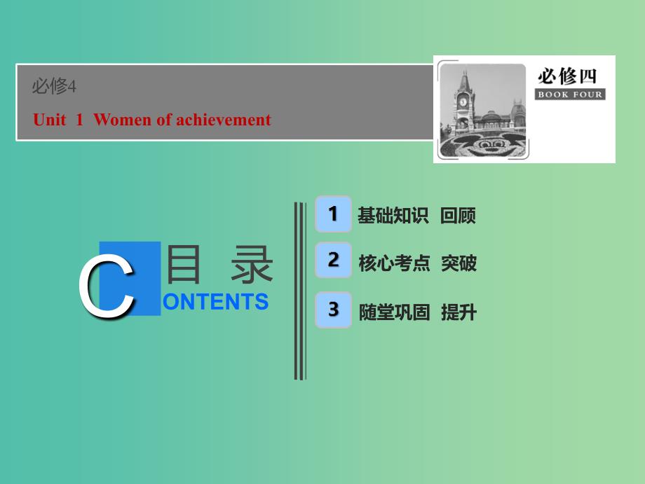 2019届高考英语一轮优化探究话题部分话题14必修4 Unit1Womenofachievement课件新人教版.ppt_第1页