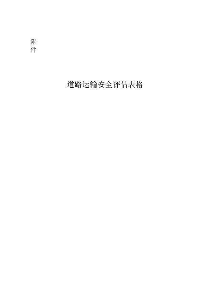 道路运输安全评估表格
