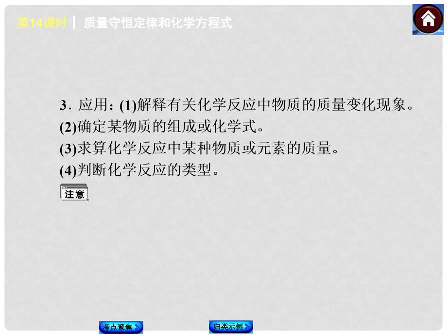 中考化学复习方案 第14课时 质量守恒定律和化学方程式（考点聚焦+归类示例含中考真题）权威课件_第3页