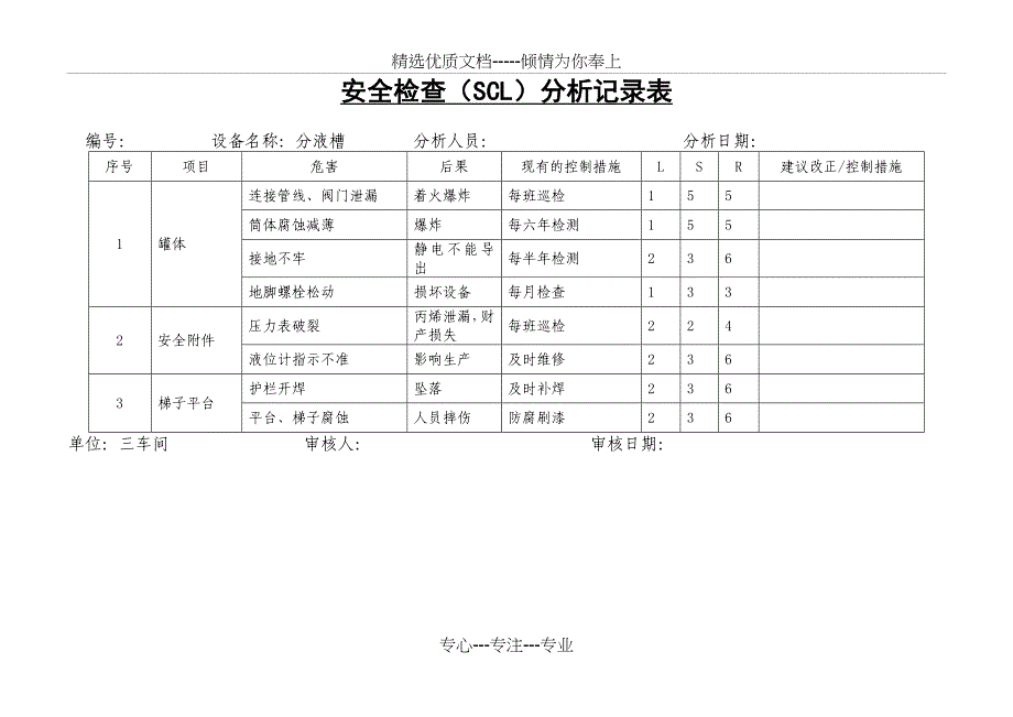 安全检查(SCL)分析记录表(三)_第2页