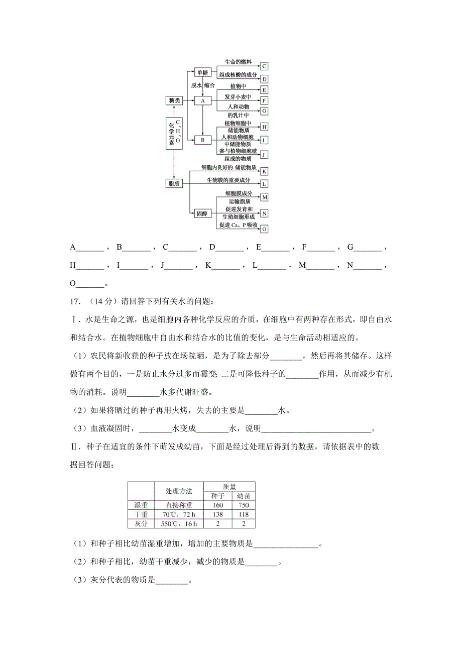 《细胞中的糖类、脂质和无机物》测试题.doc_第4页