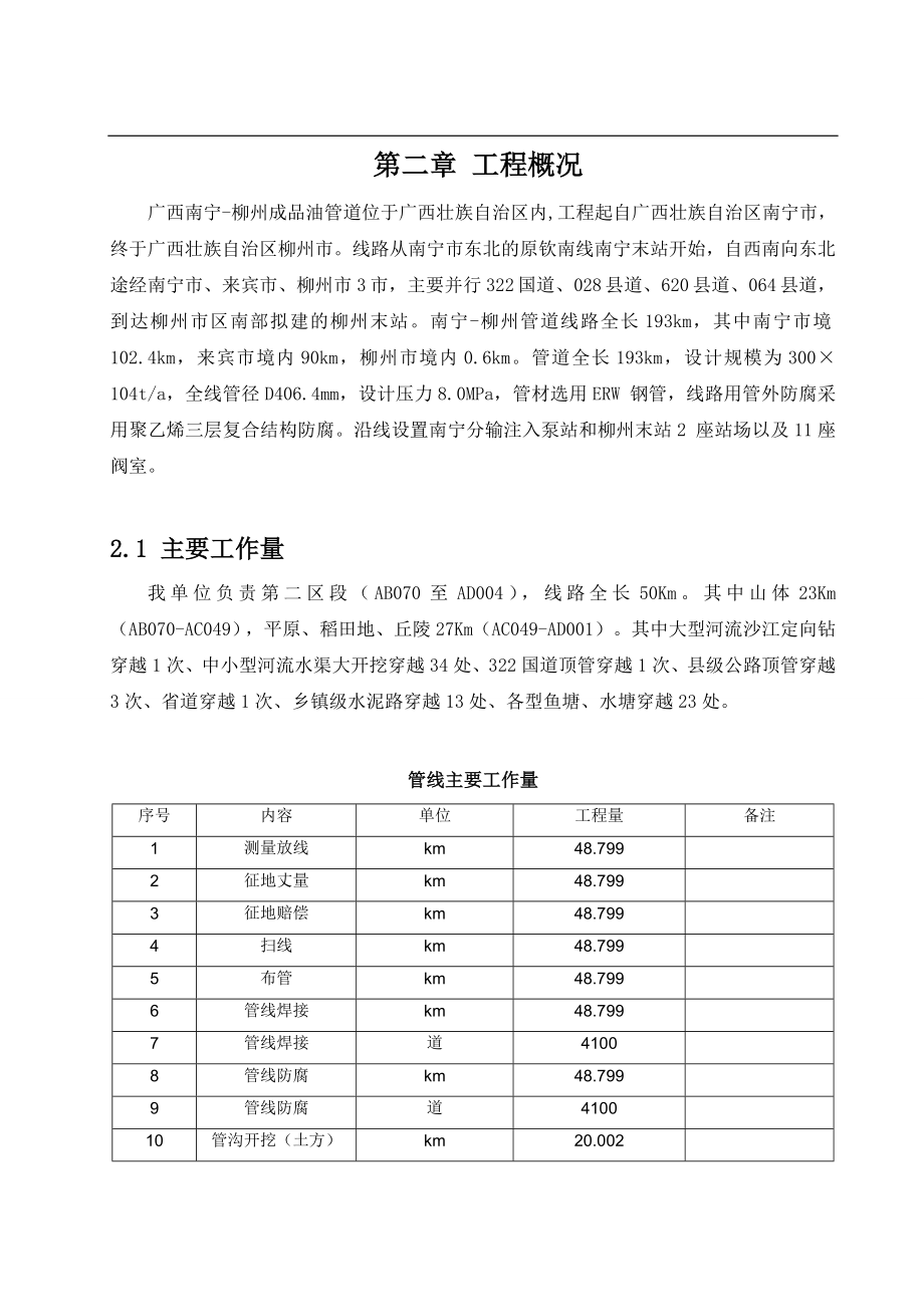 建设公司南宁柳州成品油管道施工组织设计_第4页