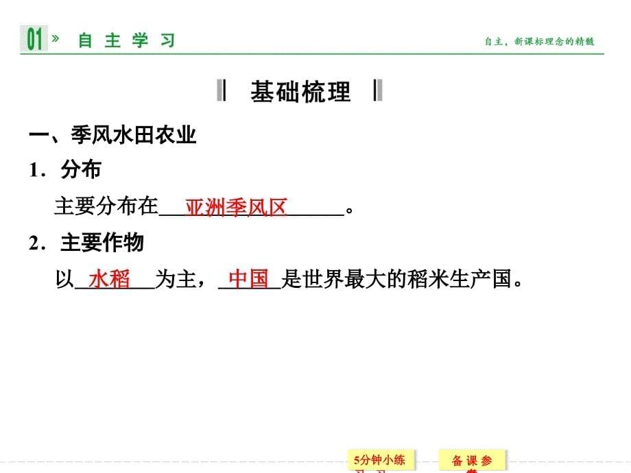 创新设计高中地理人教版必修2同步教学课件32以种植业为主的农业地域类型_第5页