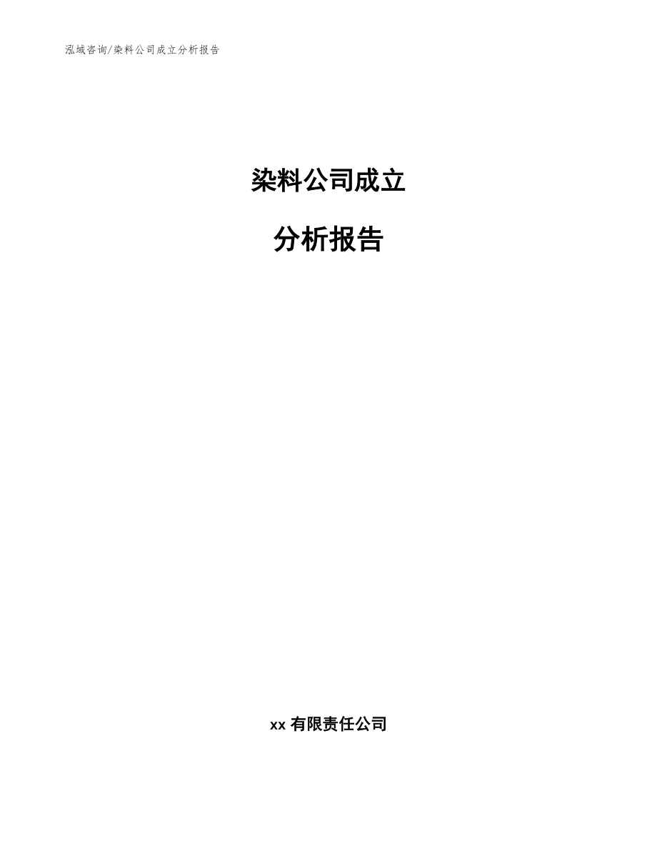 染料公司成立分析报告参考模板_第1页