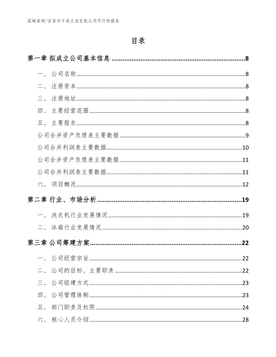 吉安关于成立洗衣机公司可行性报告_范文模板_第2页