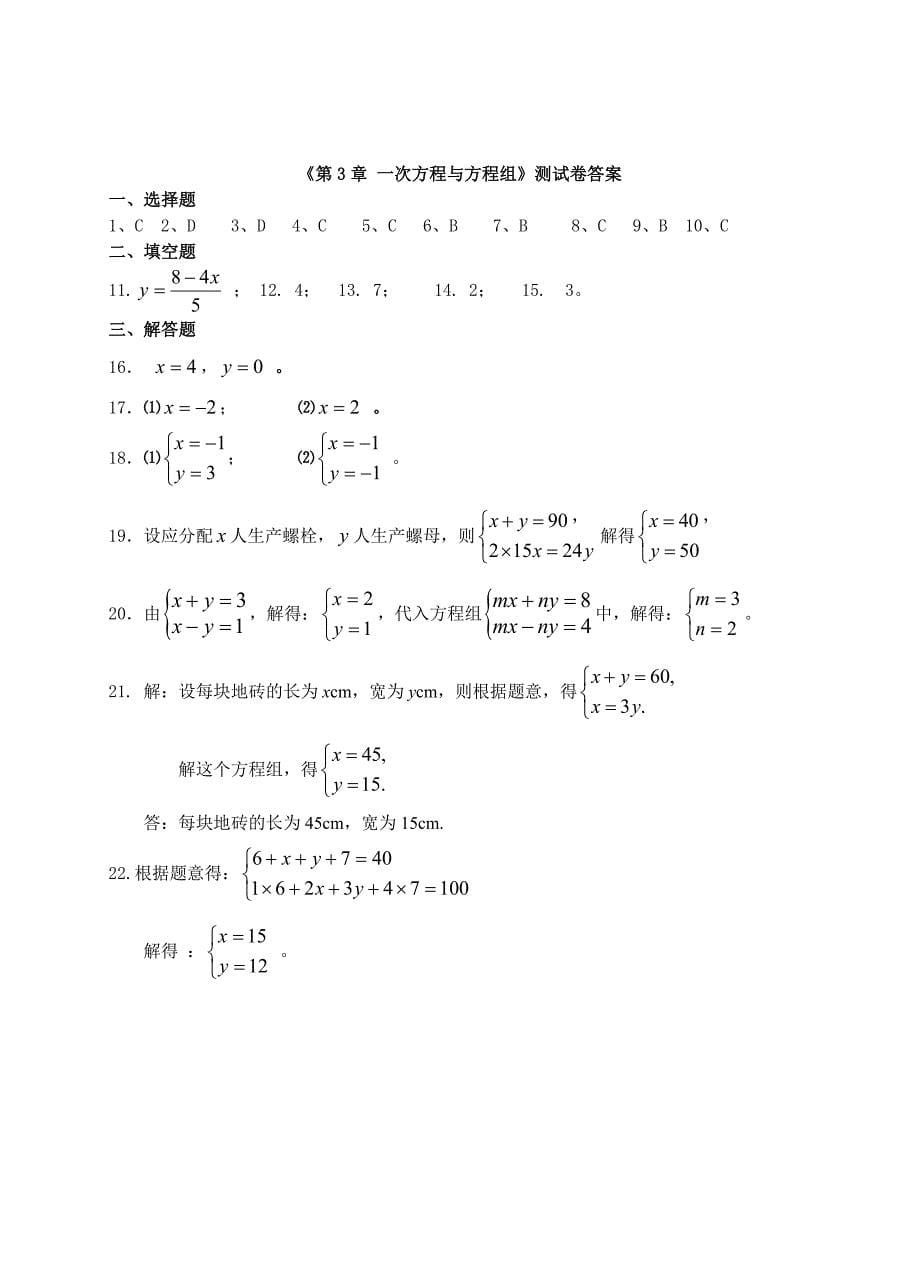 一次方程与方程组测试卷.doc_第5页