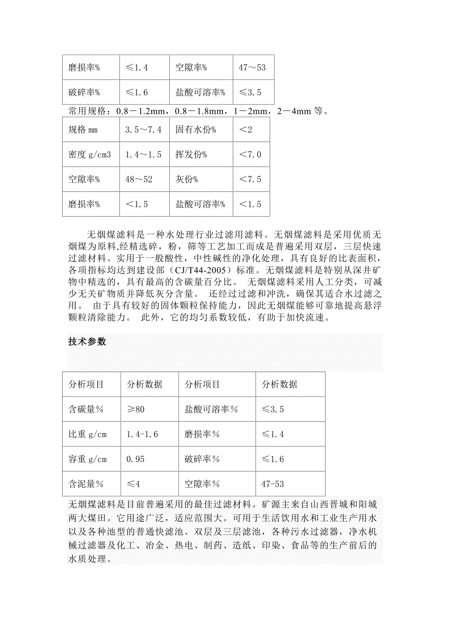 无烟煤滤料推荐无烟煤滤料生产工艺.doc_第2页