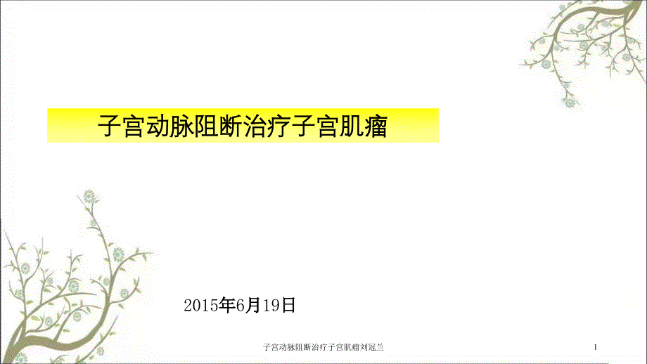 子宫动脉阻断治疗子宫肌瘤刘冠兰_第1页