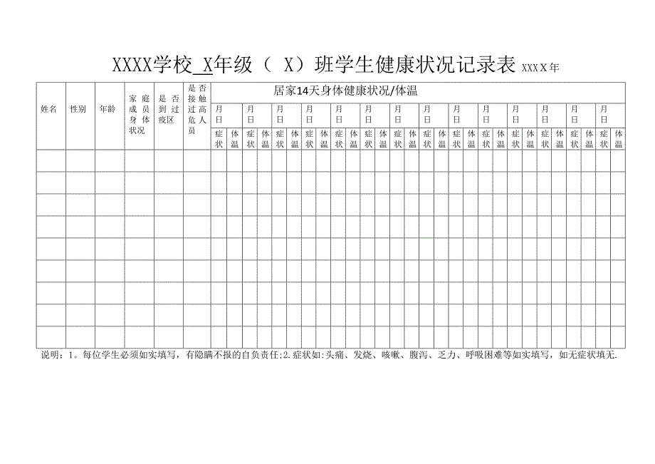 学生健康状况监测记录表最新文档_第3页