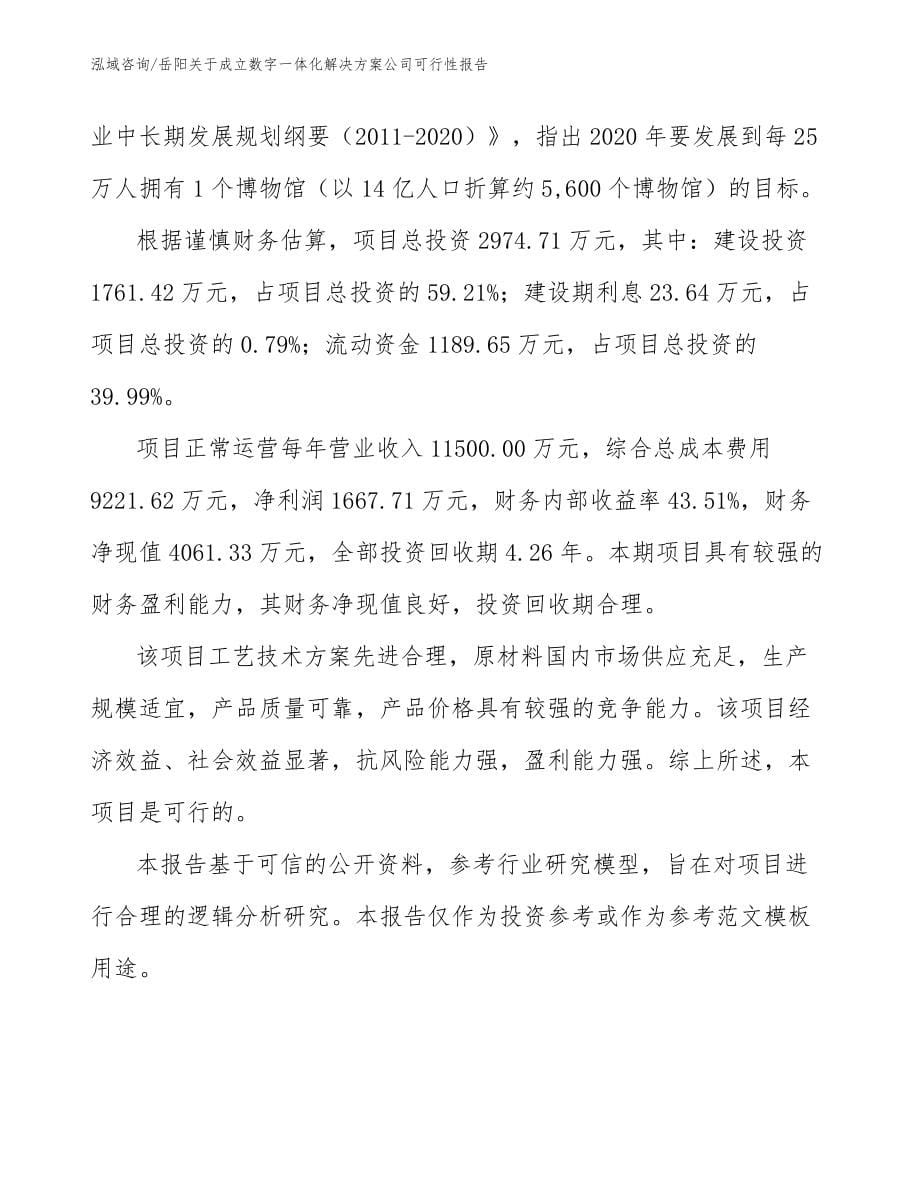 岳阳关于成立数字一体化解决方案公司可行性报告（模板）_第5页
