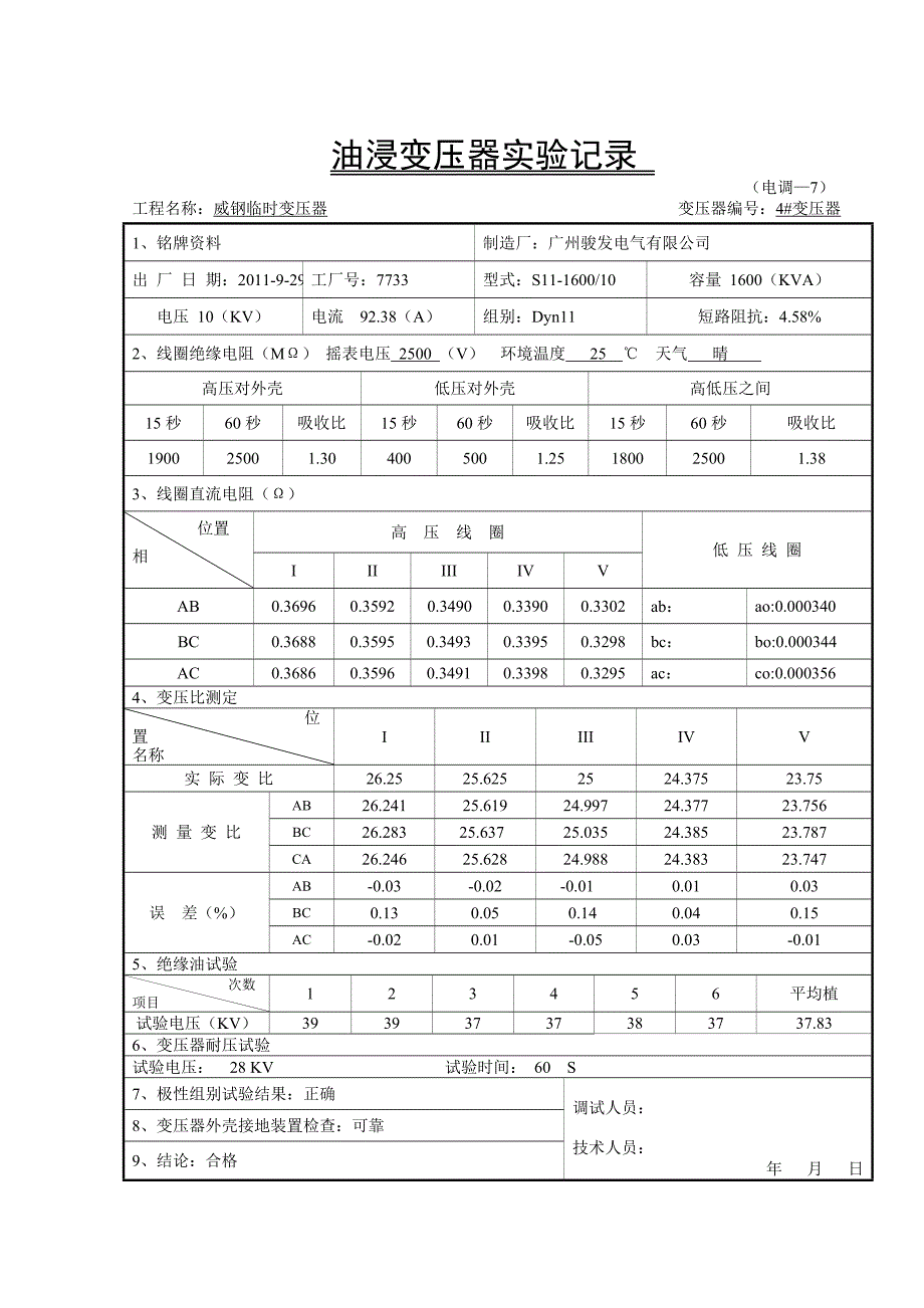 油浸式变压器实验.doc_第1页