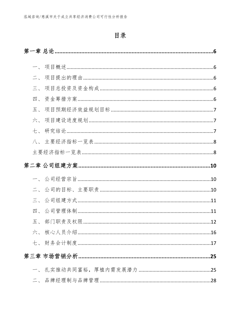 慈溪市关于成立共享经济消费公司可行性分析报告_范文模板_第1页