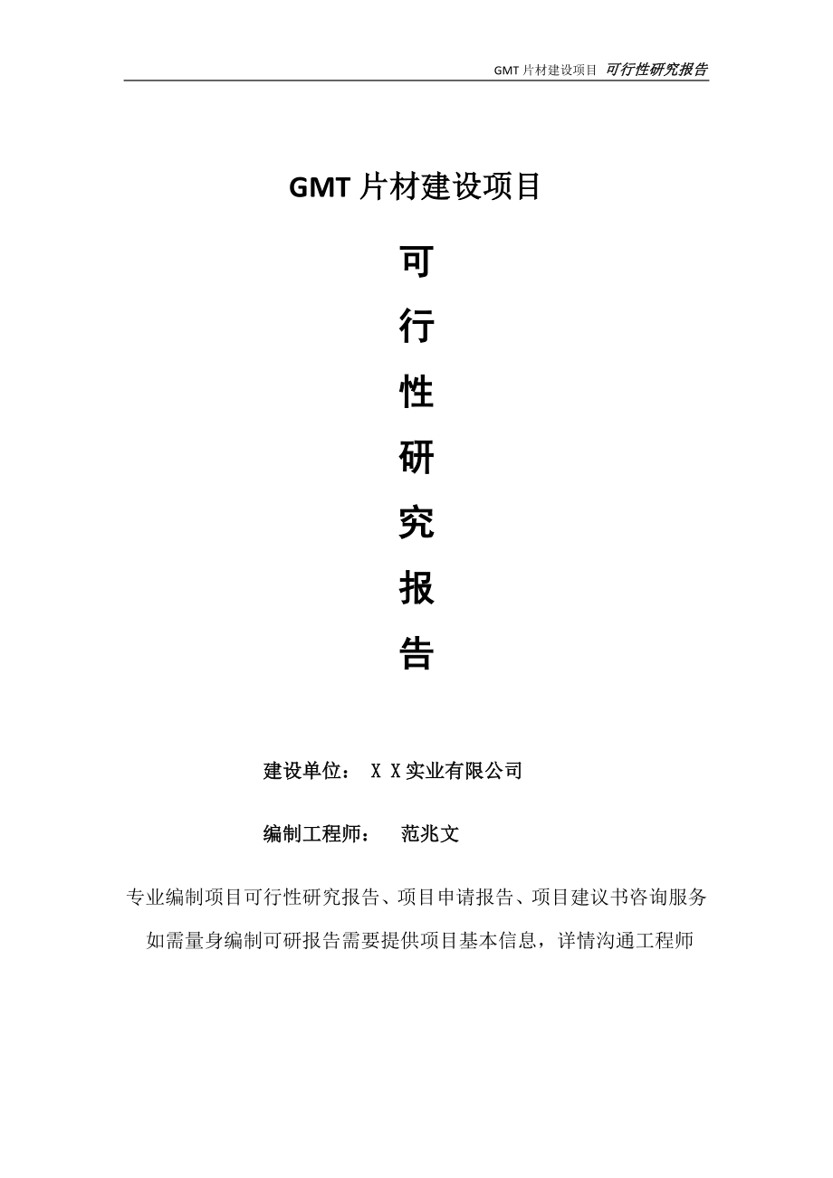 GMT片材项目可行性研究报告-完整可修改版_第1页