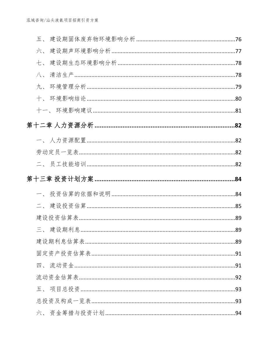 汕头液氨项目招商引资方案【模板范本】_第5页