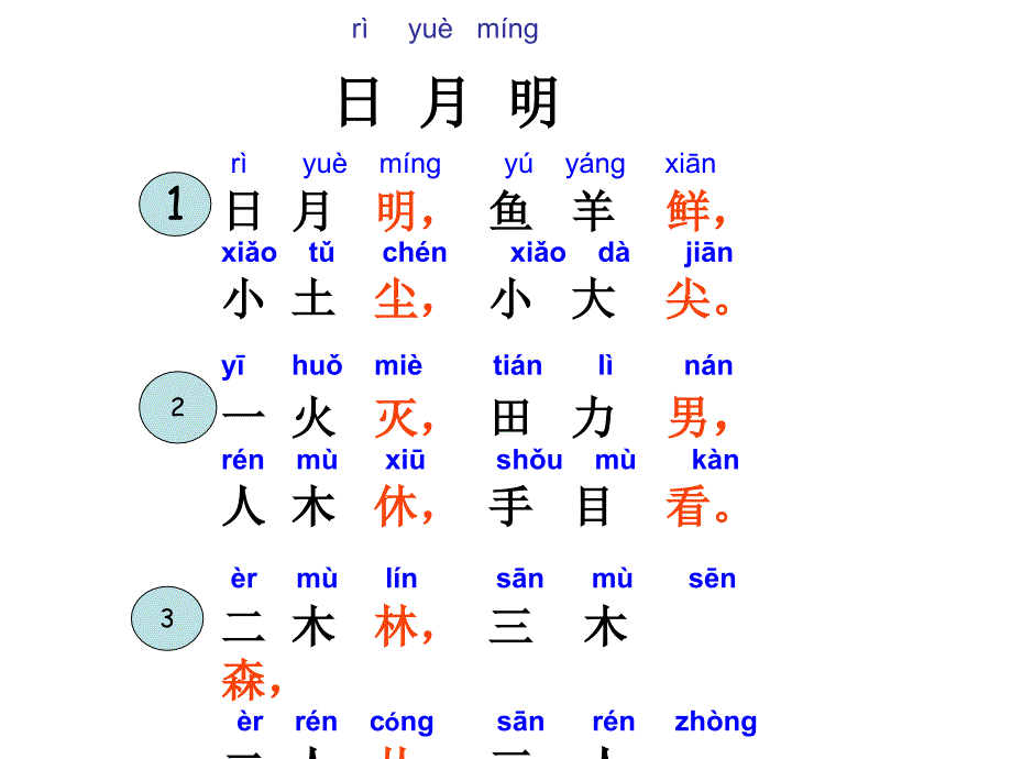 一年级上册语文课件－识字二 9 日月明 ｜人教部编版(共27张PPT)教学文档_第3页