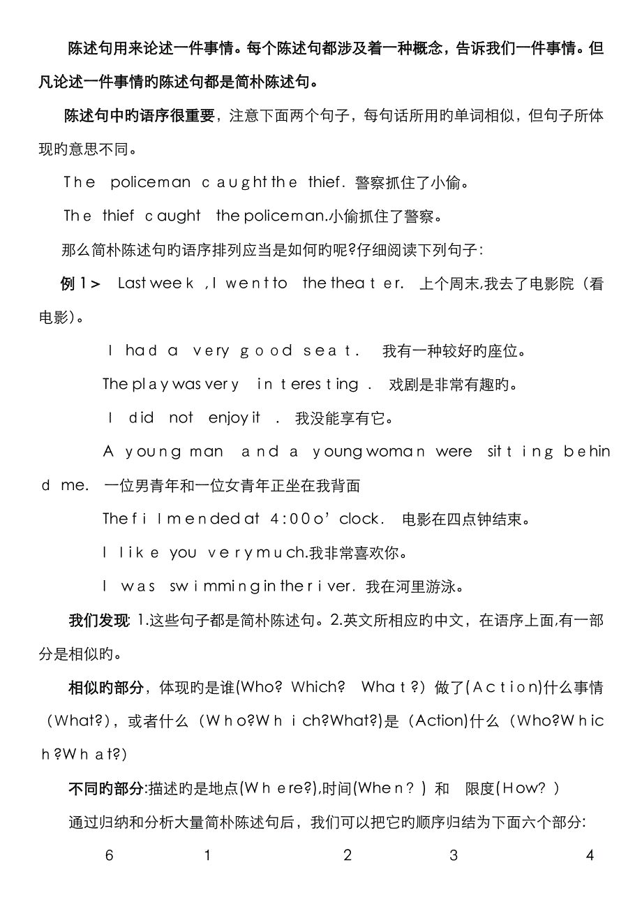 简单句句型及简单陈述句语序_第1页