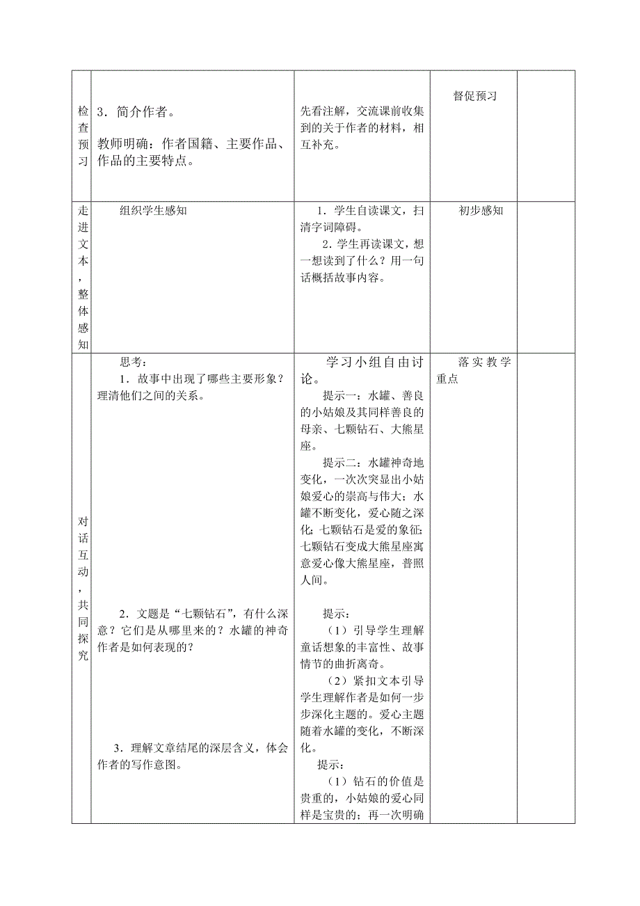 《七颗钻石》教学设计 (2)(教育精品)_第2页