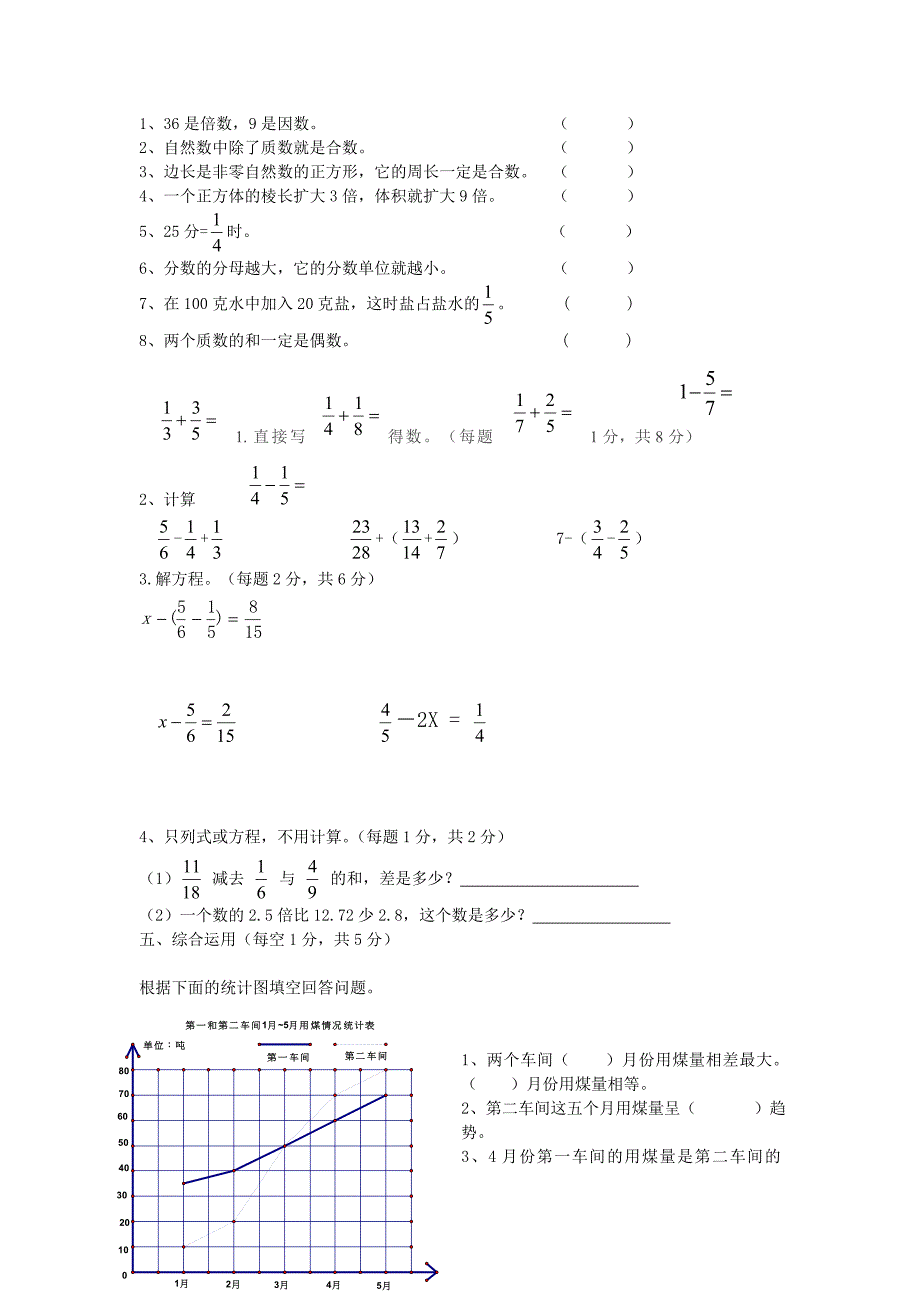 五年级数学学科期末试卷.docx_第2页