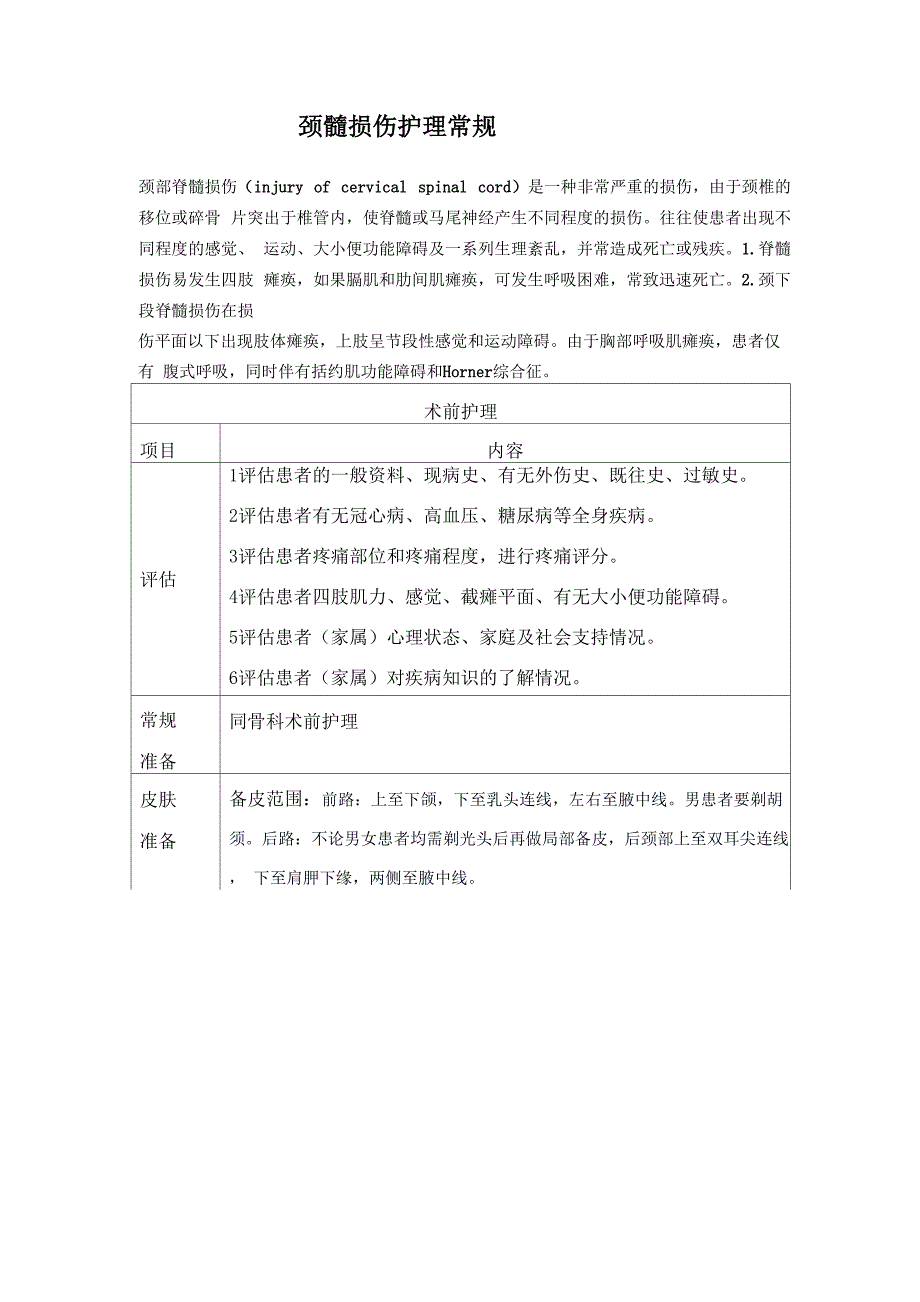 颈髓损伤护理常规_第1页