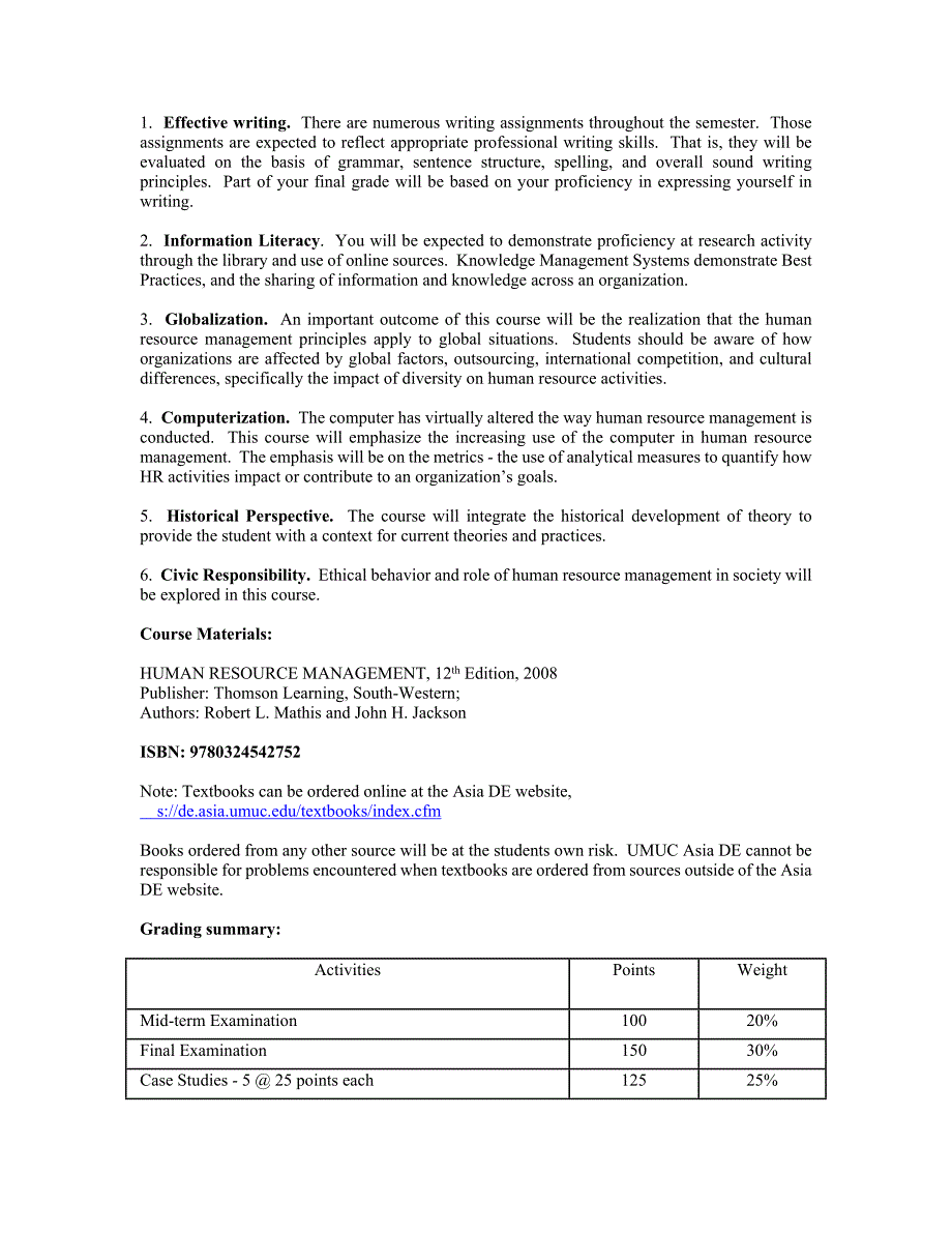 Syllabus for HRMN 300 – Human Resource Management_第3页