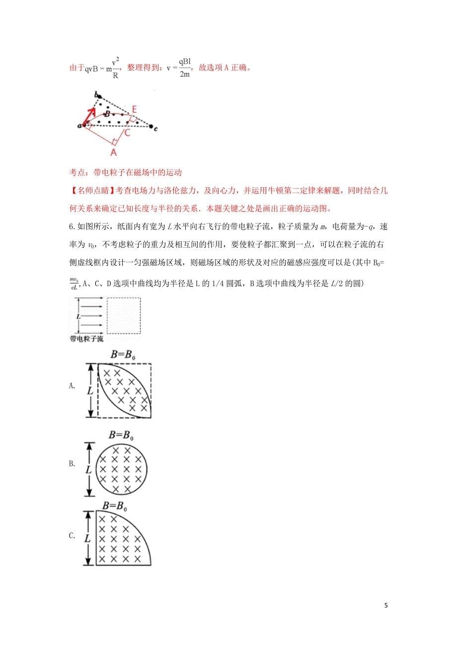 河北省张家口市高三物理 专题练习（24）带电粒子在复合场中的运动_第5页