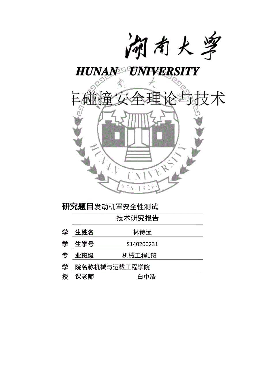 发动机罩试验报告_第1页