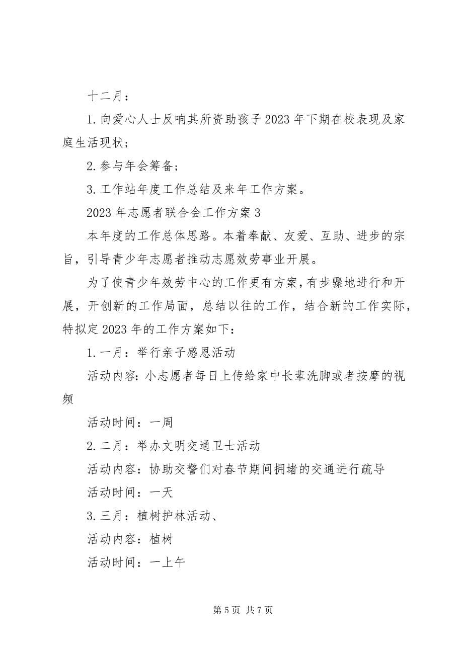 2023年工作计划志愿者联合会工作计划.docx_第5页