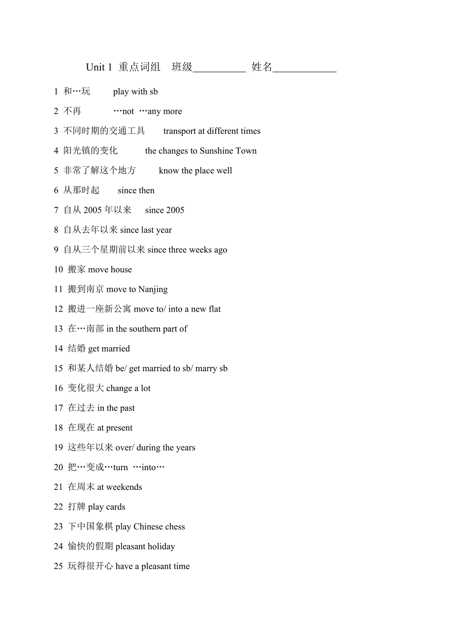 牛津初中英语8B词组_第1页