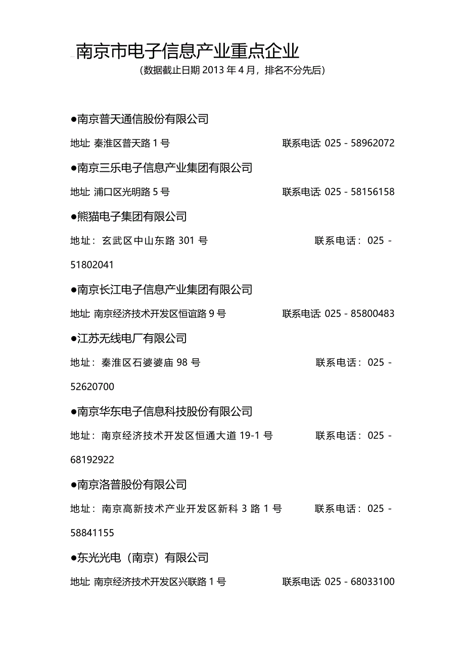 南京市电子信息产业重点企业_第1页