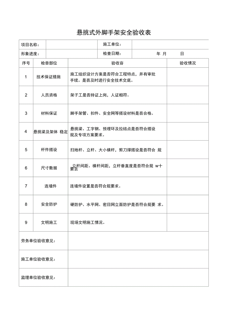 安全检查验收表汇总_第4页