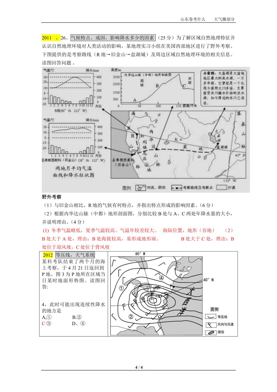 6年来山东卷考什么大气部分.doc_第4页