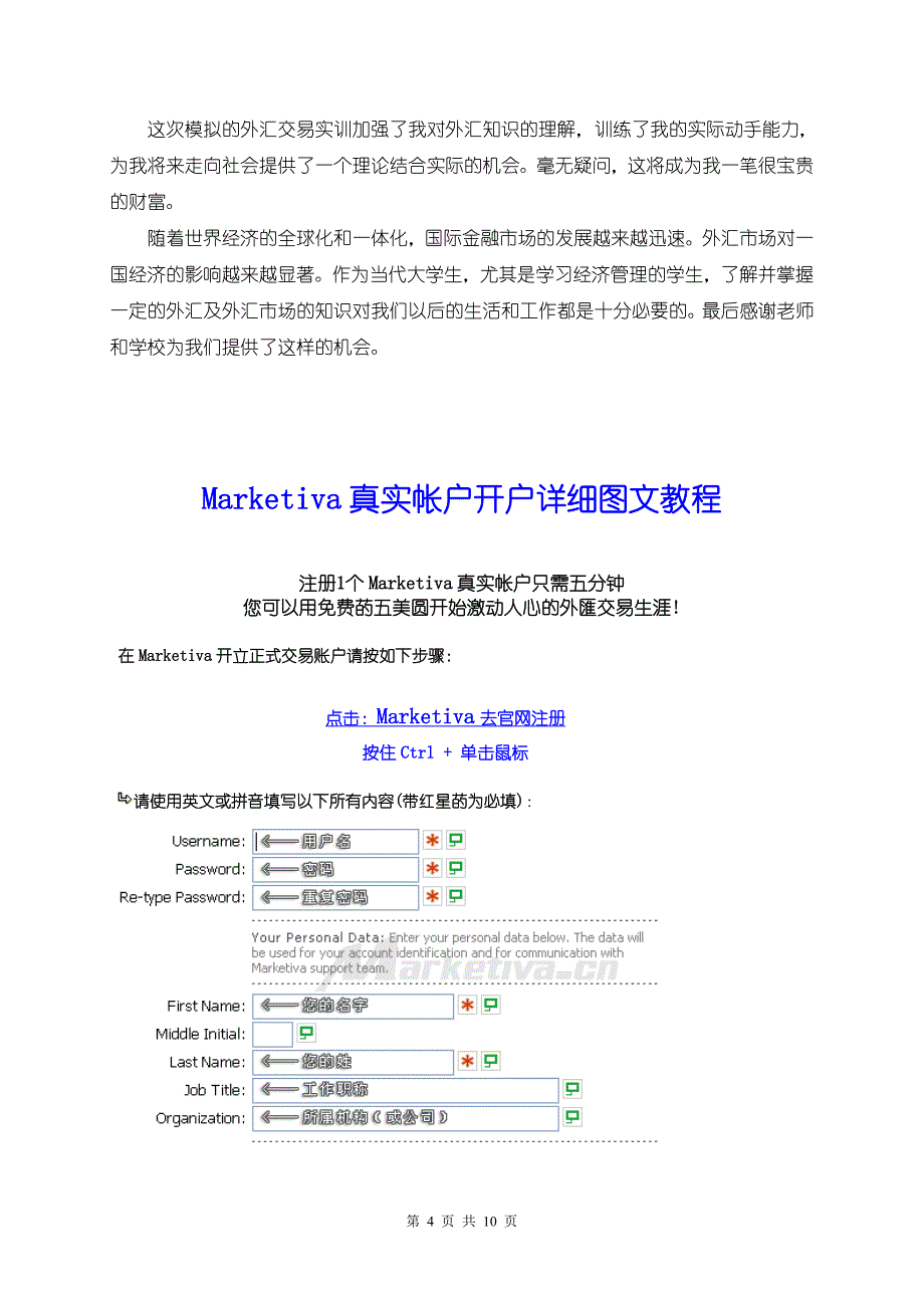 外汇模拟交易实训报告_第4页