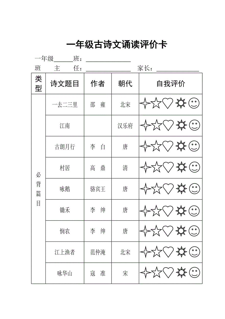 西街小学古诗文诵读评价卡使用说明_第2页