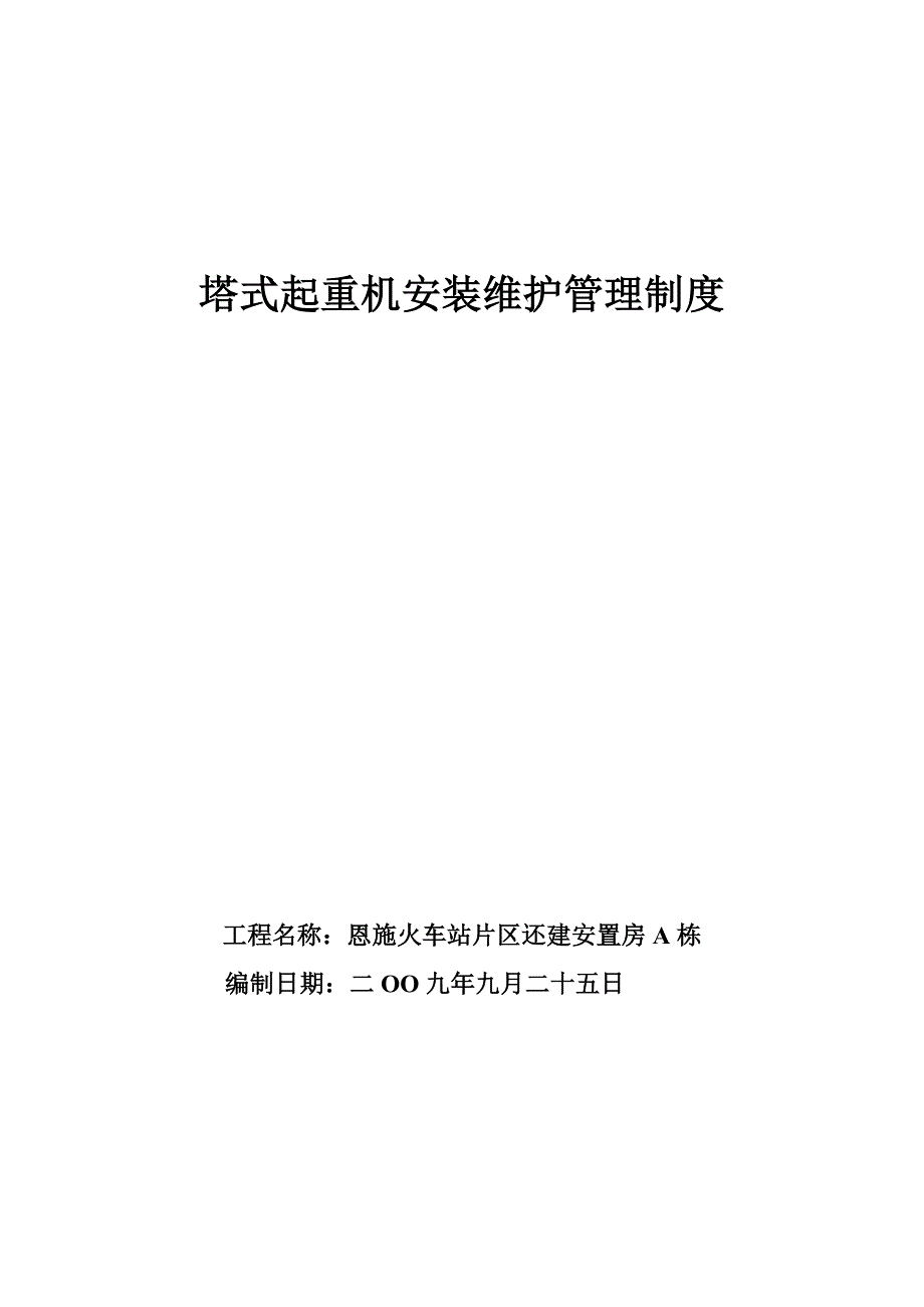 塔式起重机安装维护管理制度.doc_第1页