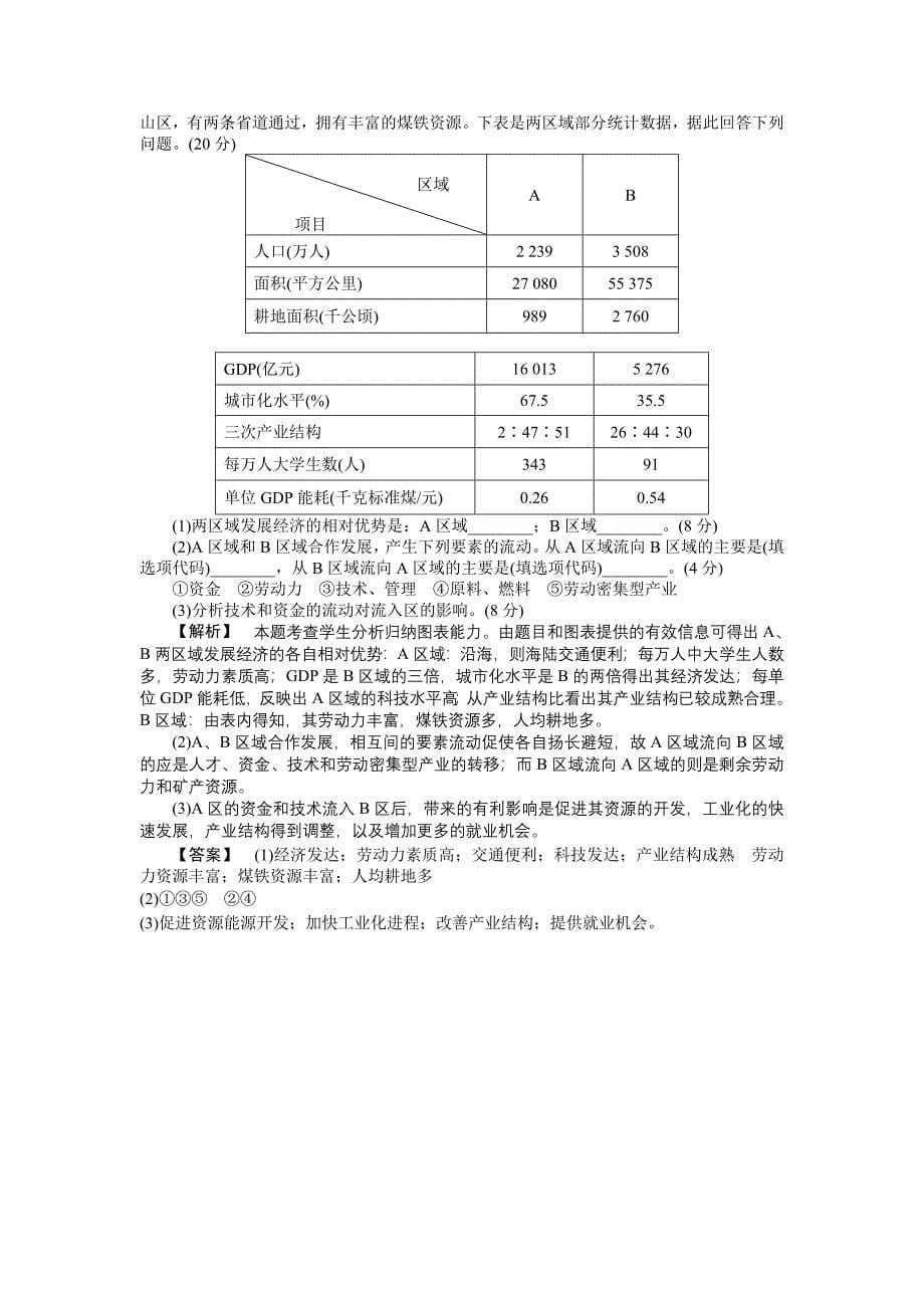 2011高考地理一轮复习 区域地理 第3部分1-1练习 新人教版_第5页