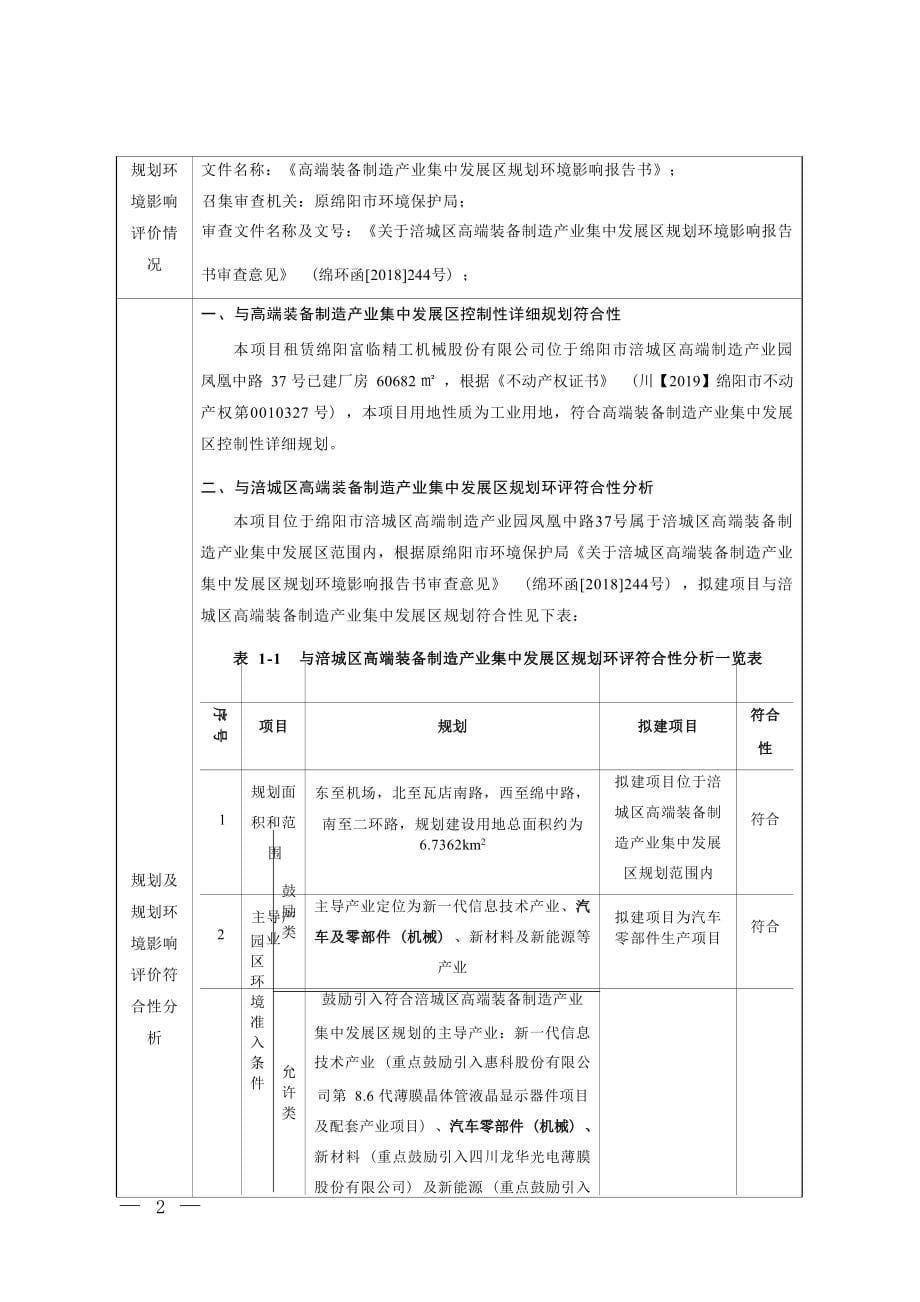 绵阳富临精工新能源有限公司新能源汽车智能电控产业项目环境影响报告.docx_第5页