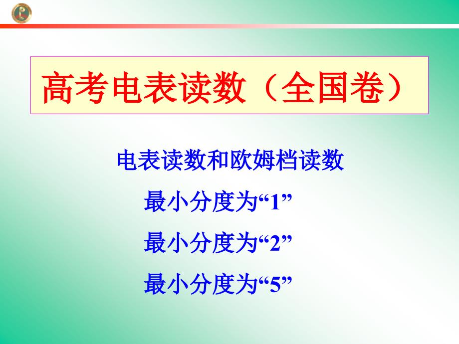 高考电表读数全国卷选摘_第1页