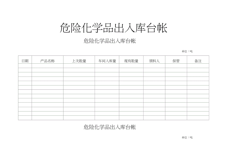 危险化学品出入库台帐_第1页