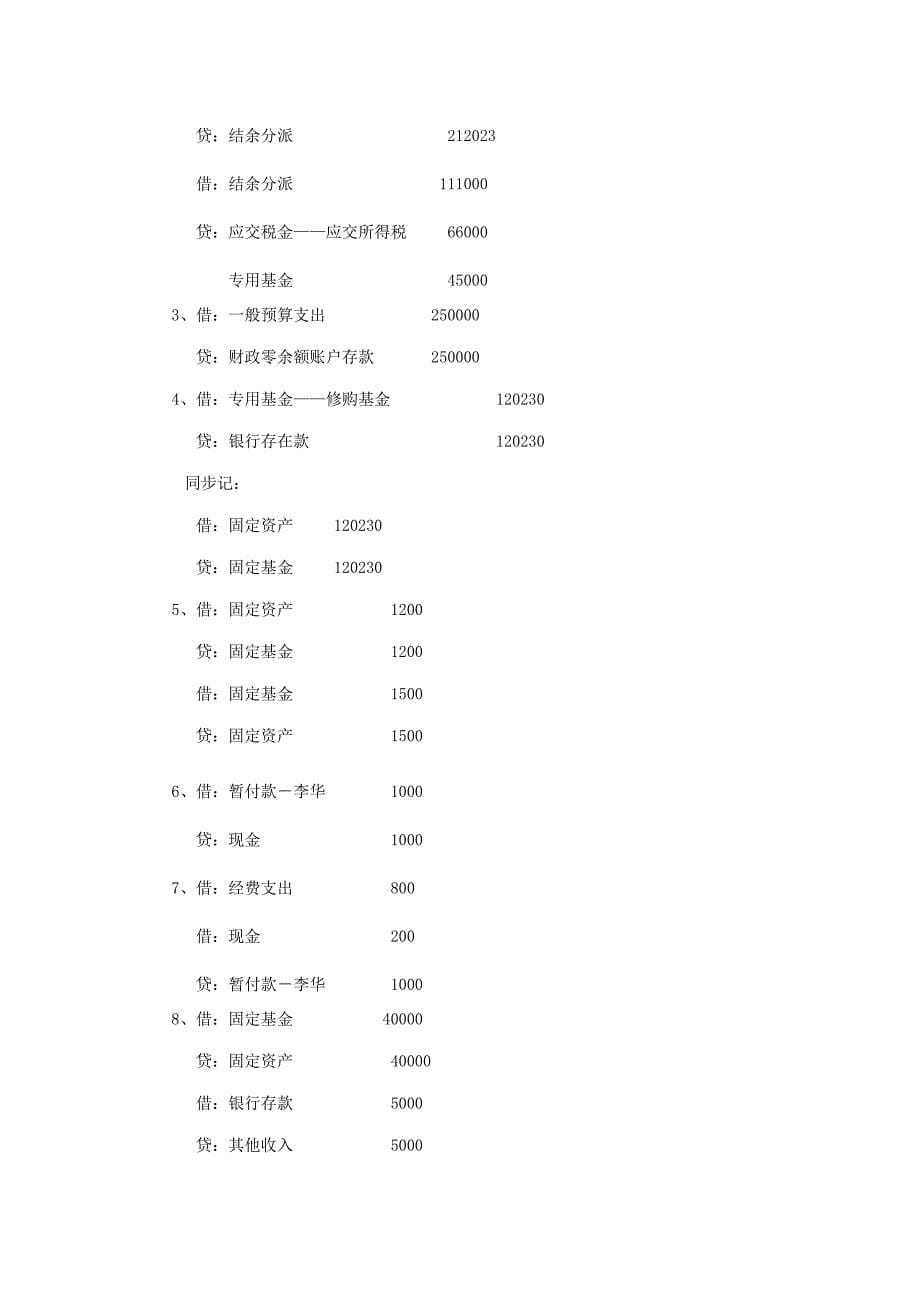 预算会计试卷及参考答案_第5页