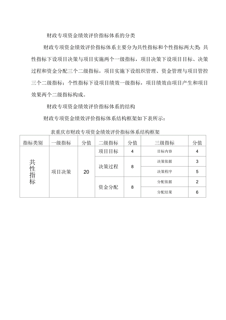 重庆市财政专项资金绩效评价指标体系_第3页