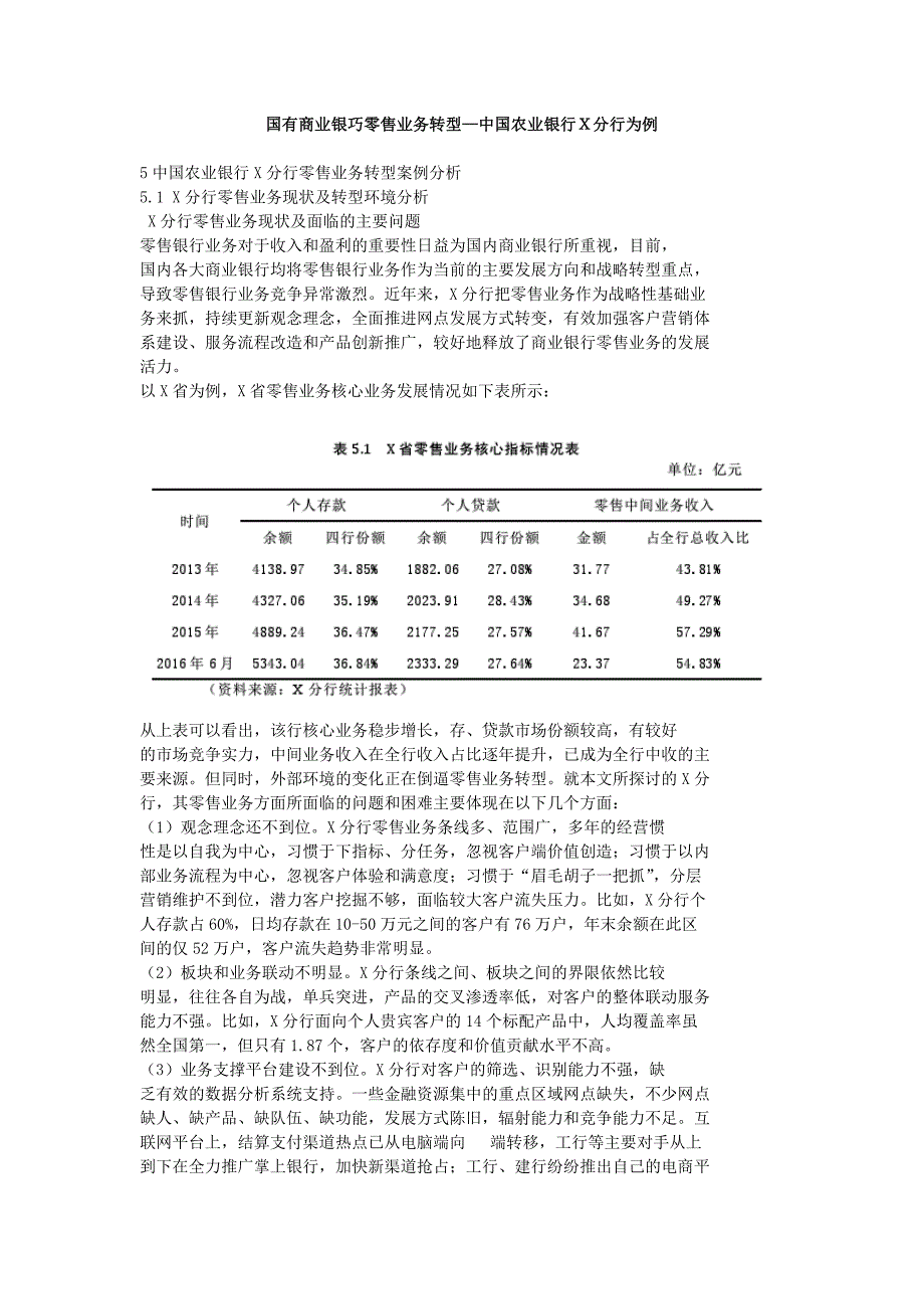 国有商业银巧零售业务转型中国农业银行分行为例_第1页