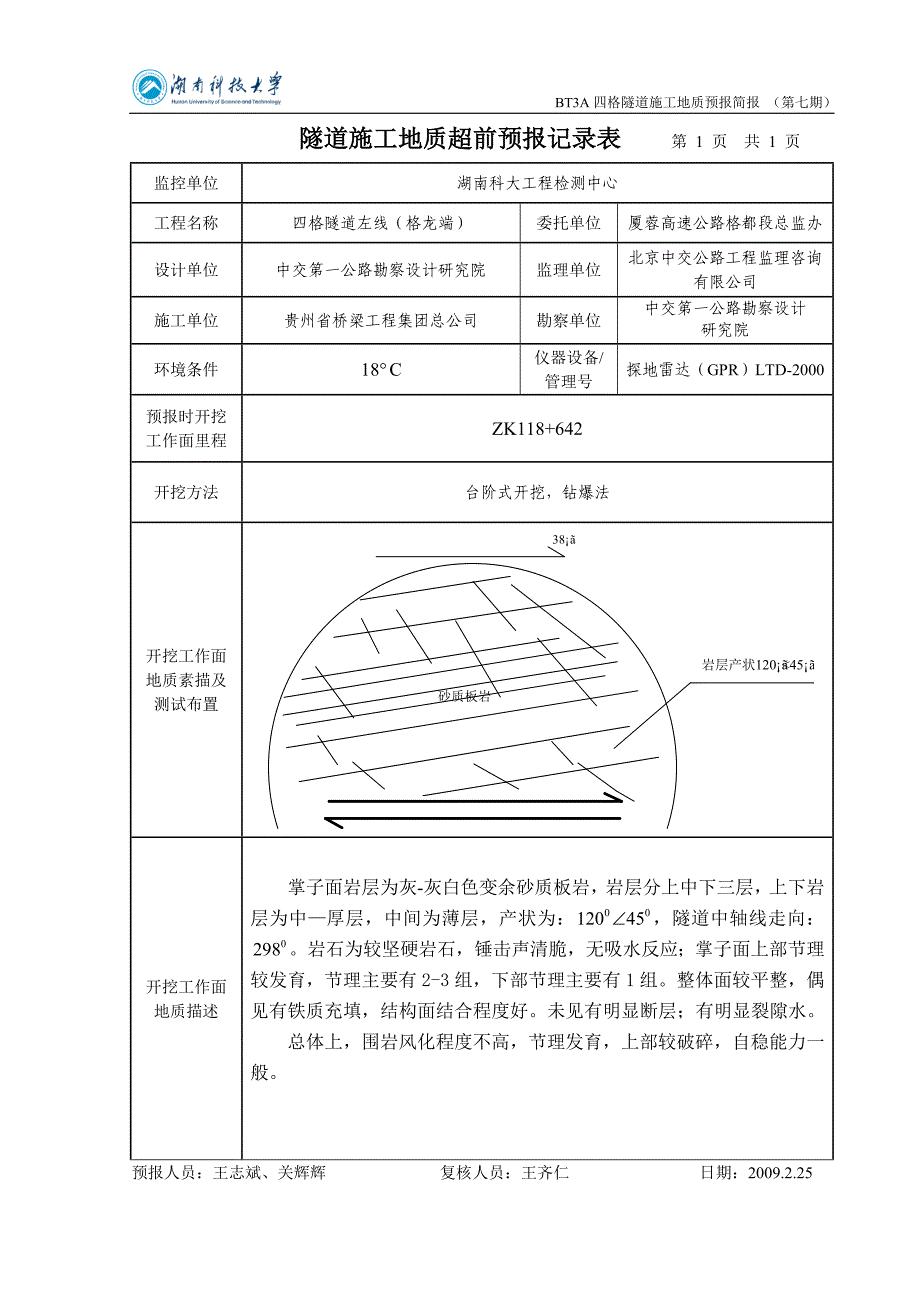 BT3A四格隧道施工地质预报简报(第七期)_第1页