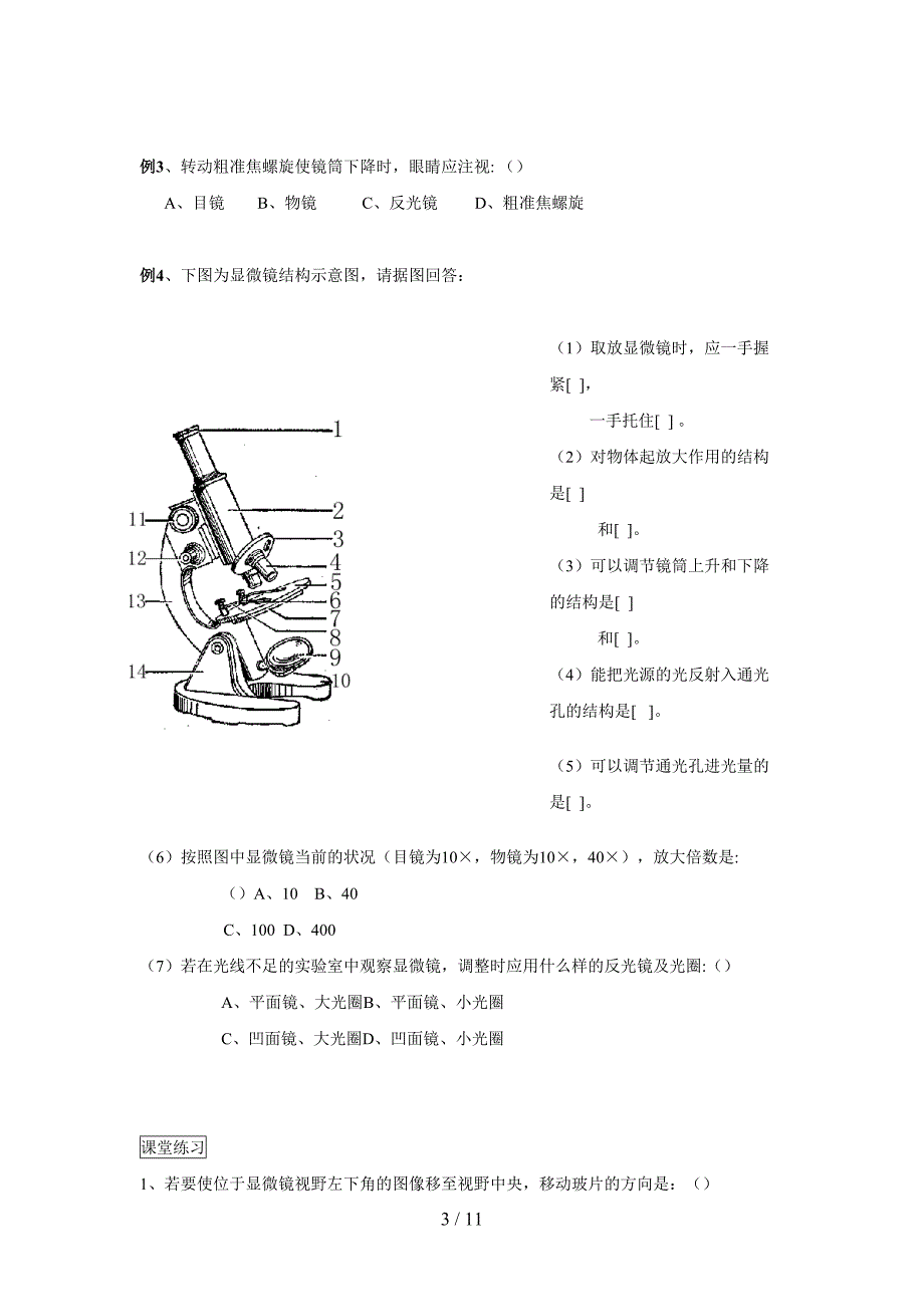 七年级生物上册复习——生物体的结构层次_第3页