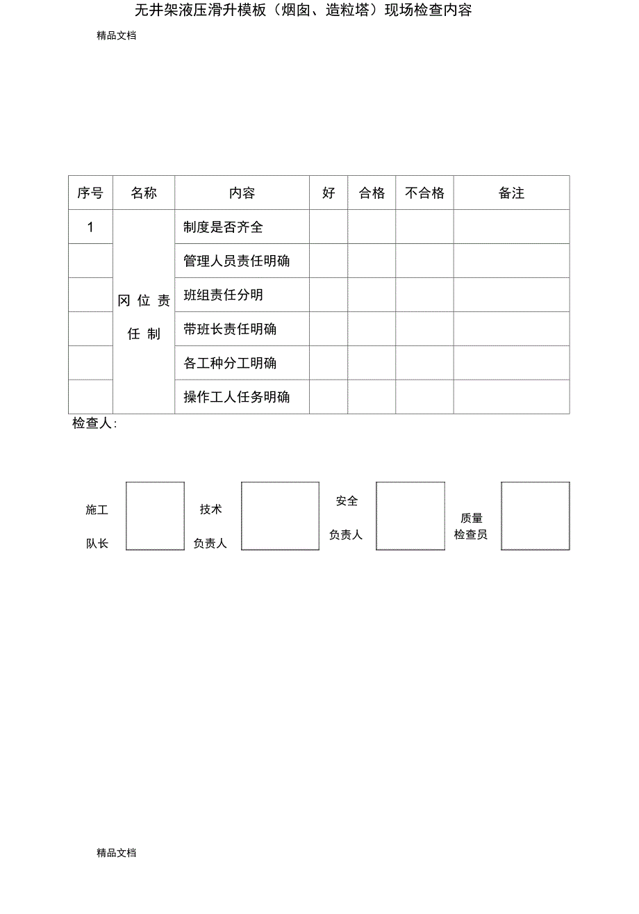 整理无井架液压滑升模板烟囱造粒塔现场检查内容_第1页