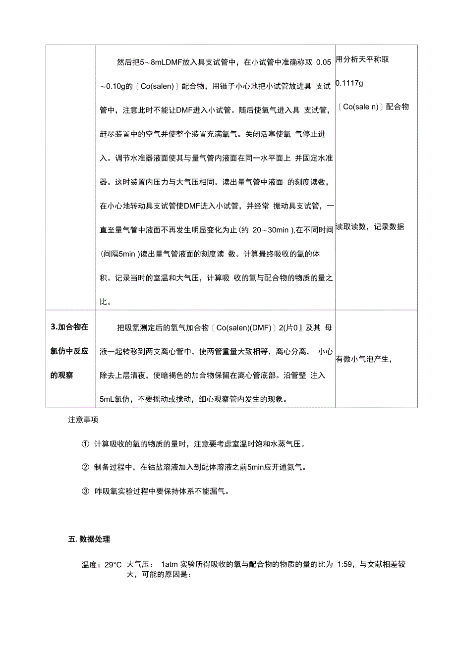 乙二胺双缩水杨醛钴配合物的制备和载氧性质_第5页